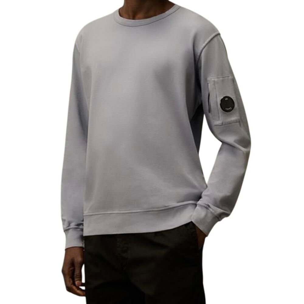 C.P. Company French Terry Crewneck Signature Lens Sweatshirt Gray Size S *flaw*